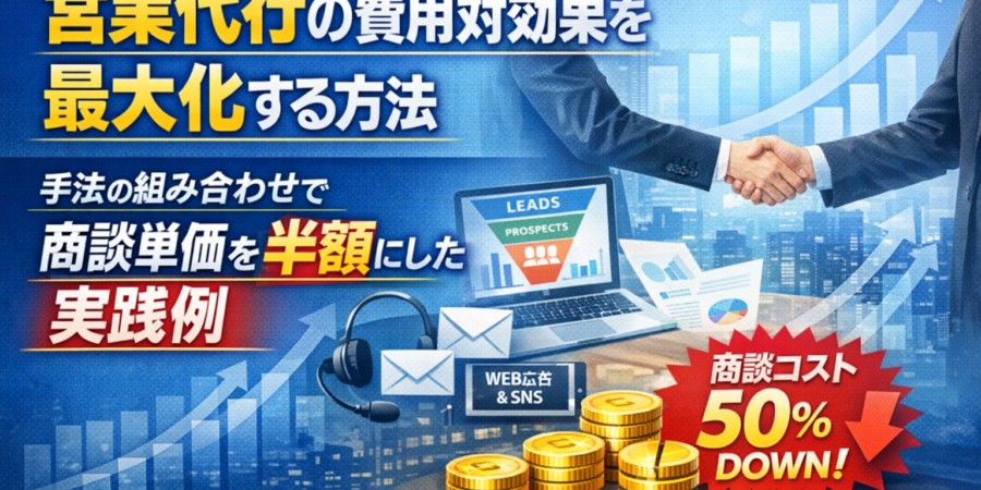 営業代行の費用対効果を最大化する方法｜手法の組み合わせで商談単価を半額にした実践例