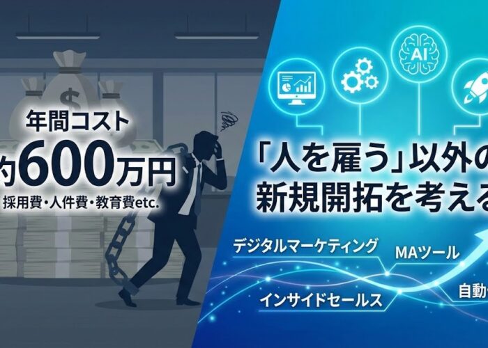 営業マン1人の年間コストは約600万円|「人を雇う」以外の新規開拓を考える