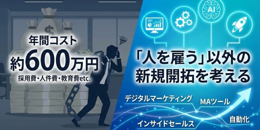 営業マン1人の年間コストは約600万円｜「人を雇う」以外の新規開拓を考える