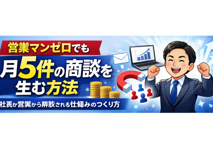 営業マンゼロでも月5件の商談を生む方法|社長が営業から解放される仕組みのつくり方