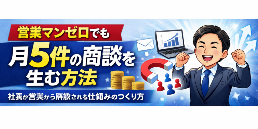 営業マンゼロでも月5件の商談を生む方法｜社長が営業から解放される仕組みのつくり方