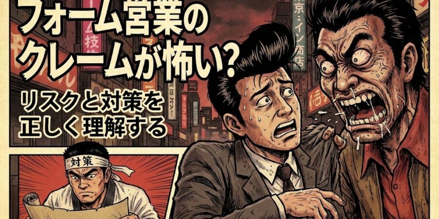 フォーム営業のクレームが怖い？リスクと対策を正しく理解する
