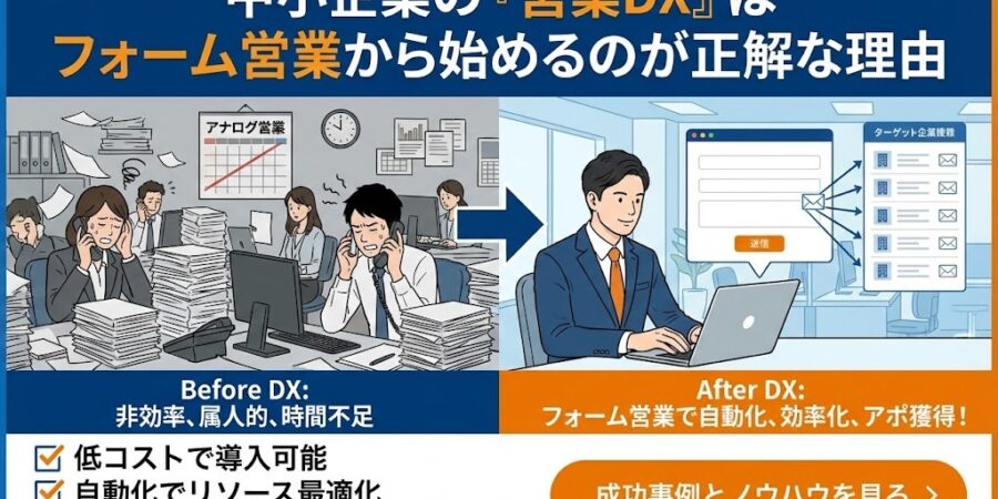 中小企業の「営業DX」はフォーム営業から始めるのが正解な理由