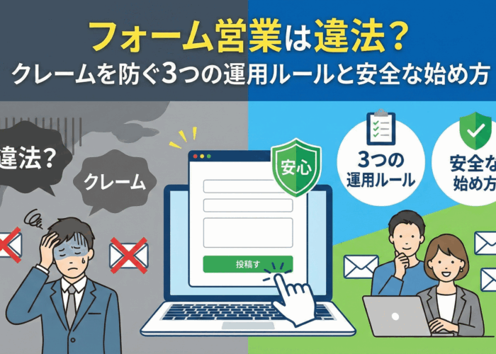 フォーム営業は違法?クレームを防ぐ3つの運用ルールと安全な始め方