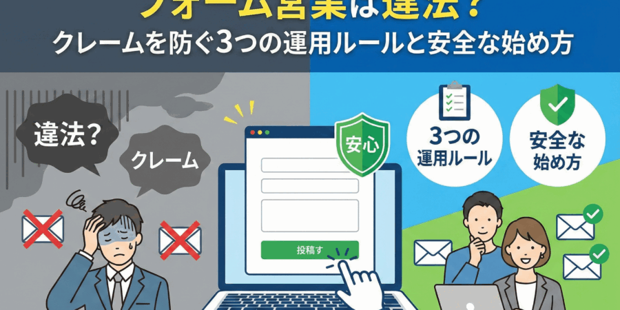 フォーム営業は違法？クレームを防ぐ3つの運用ルールと安全な始め方