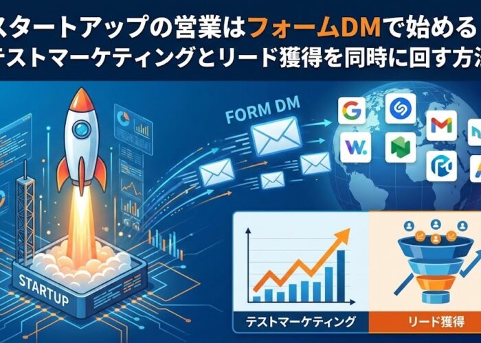 スタートアップの営業はフォームDMで始める|テストマーケティングとリード獲得を同時に回す方法