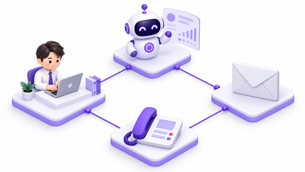 AI・人・メール・電話を組み合わせた運用の例